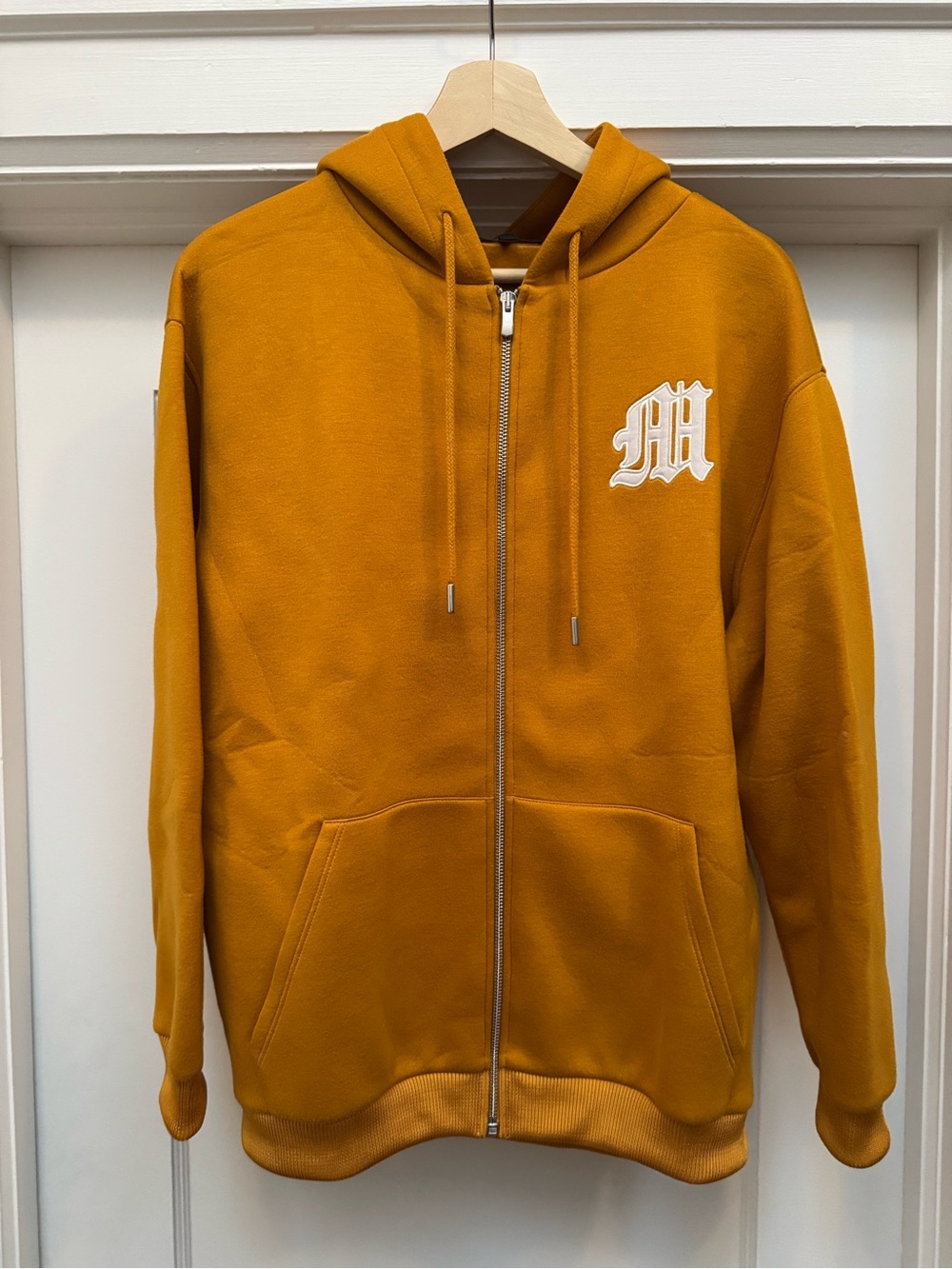 Maje | Mustard Zip-Up Hooded Sweatshirt